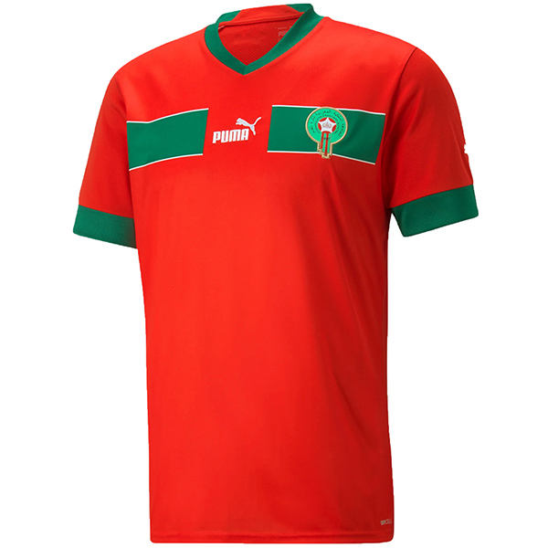 Morocco home jersey soccer uniform men's first sports football tops shirt 2022